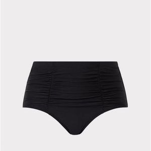 Torrid Black High Rise Ruched Swim Bottom